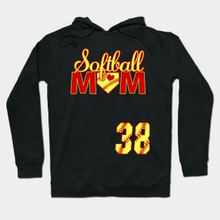 Softball Mom #38 Softball Jersey Favorite Player Biggest Fan Heart Softball Jersey Hoodie